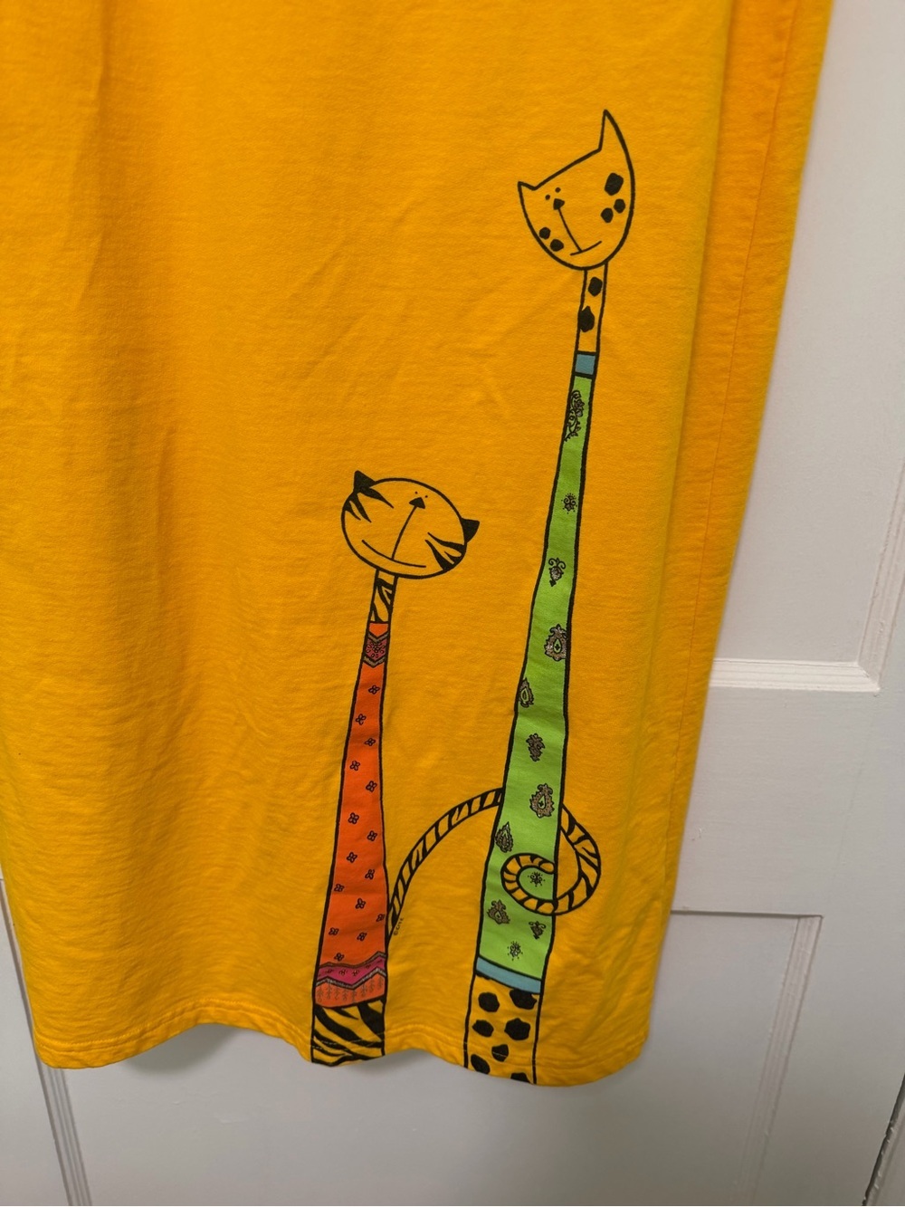 Rare 1980’s Cat and Mouse Mixed Pattern TShirt Dress by Cite Women’s Large - Picture 5 of 6